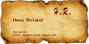 Hess Roland névjegykártya