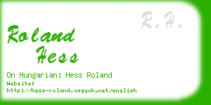 roland hess business card